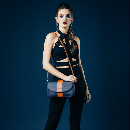 CPTY CROSSBODY BAG BLUE & TAN