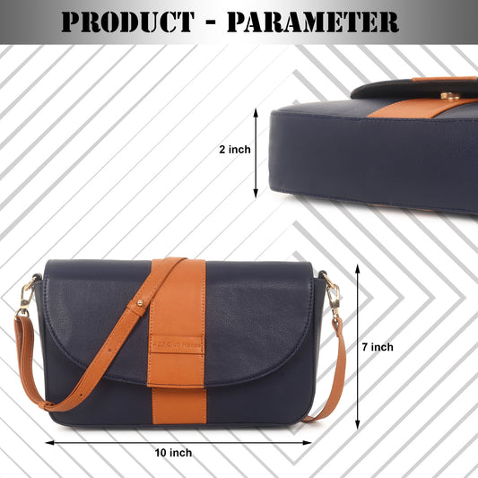 CPTY CROSSBODY BAG BLUE & TAN