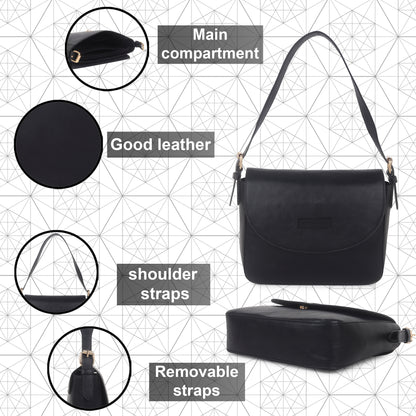 Crack Vagan  leather Shoulder Bag